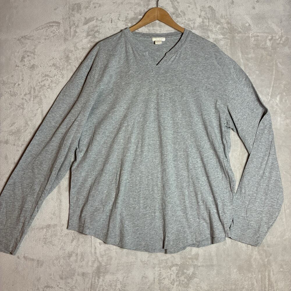 Mod-O-Doc Long Sleeve V-Neck Top Light Grey Size XL
